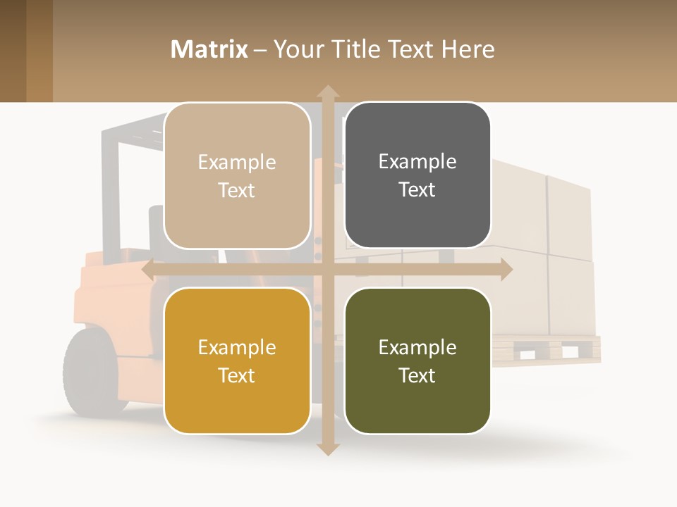 A Forklift With Boxes On The Back Of It PowerPoint Template