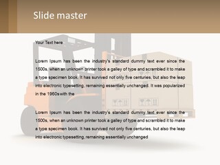 A Forklift With Boxes On The Back Of It PowerPoint Template