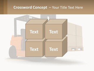 A Forklift With Boxes On The Back Of It PowerPoint Template