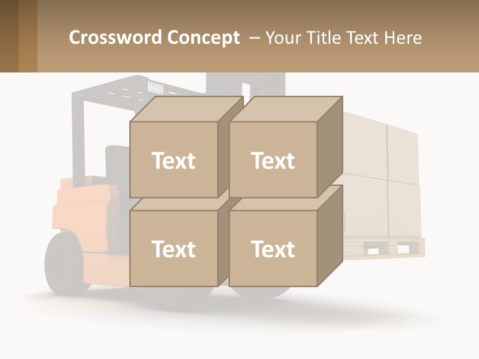 A Forklift With Boxes On The Back Of It PowerPoint Template