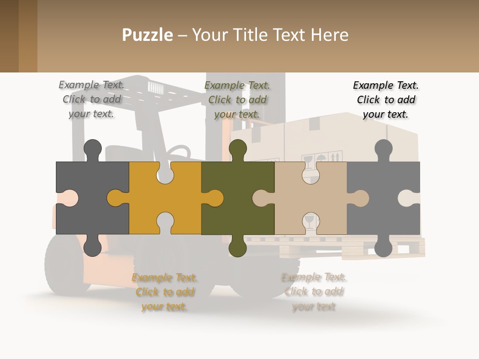 A Forklift With Boxes On The Back Of It PowerPoint Template