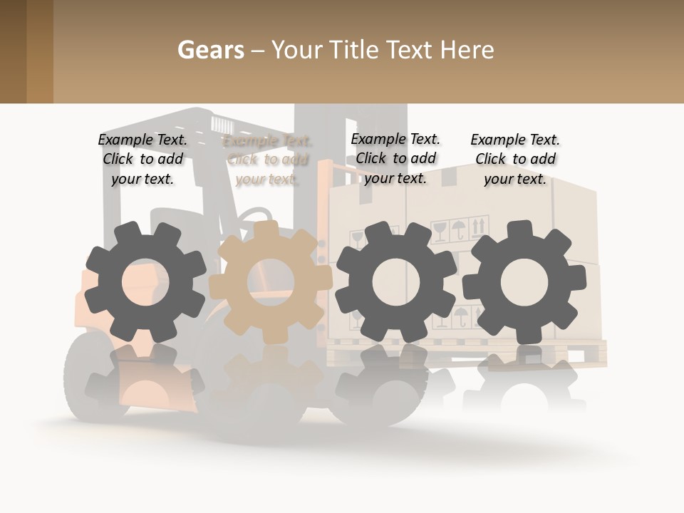 A Forklift With Boxes On The Back Of It PowerPoint Template