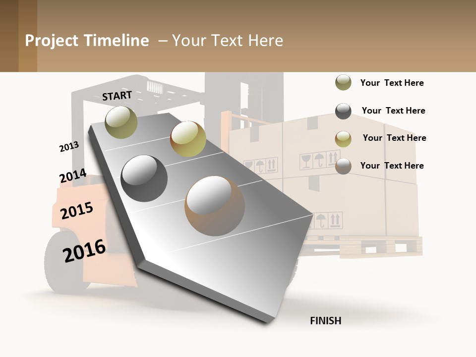 A Forklift With Boxes On The Back Of It PowerPoint Template