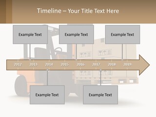 A Forklift With Boxes On The Back Of It PowerPoint Template