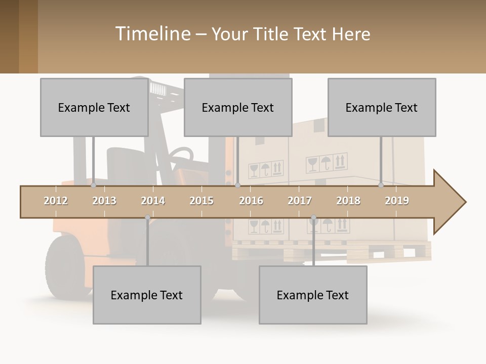 A Forklift With Boxes On The Back Of It PowerPoint Template