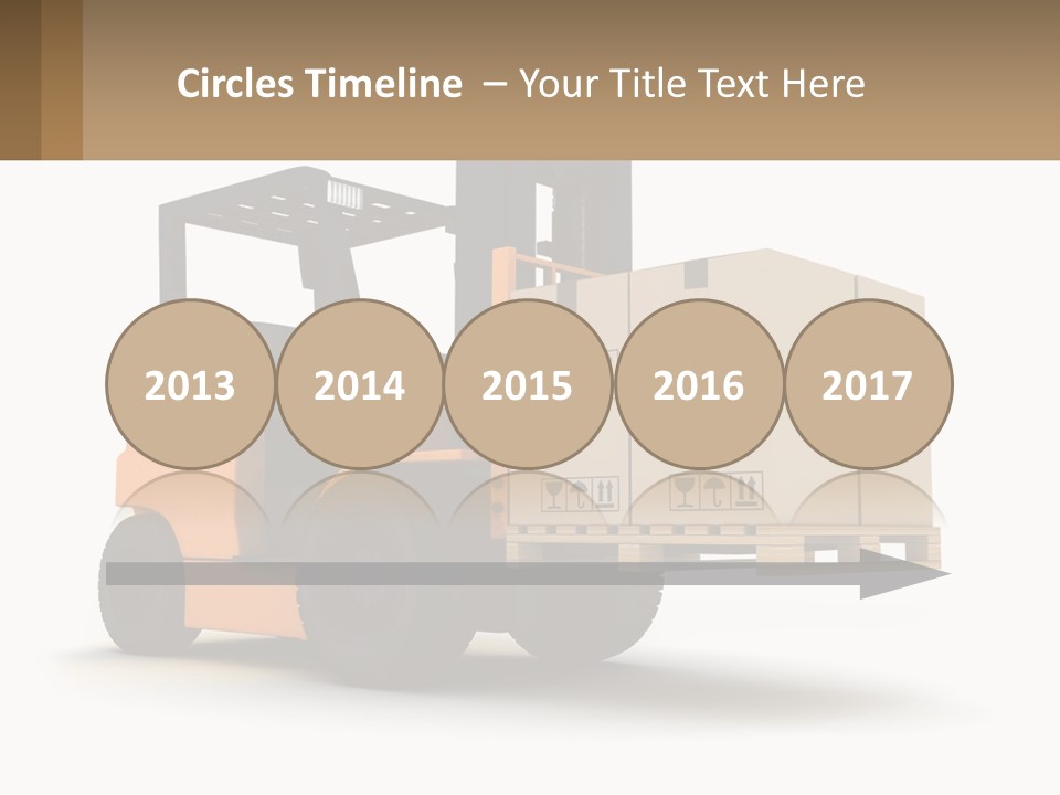 A Forklift With Boxes On The Back Of It PowerPoint Template