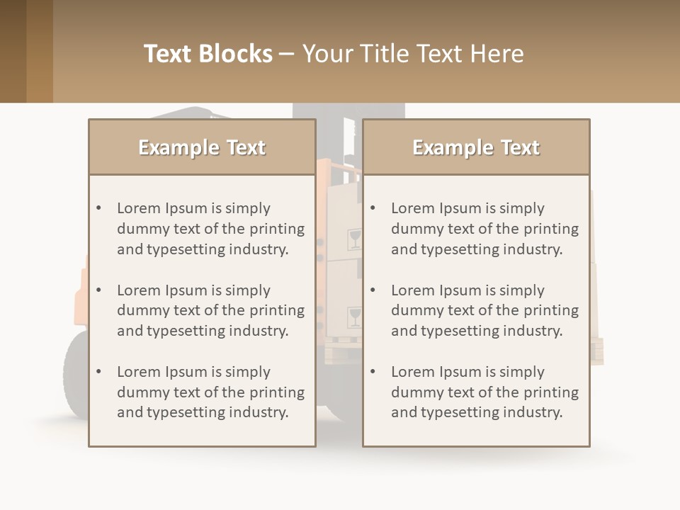 A Forklift With Boxes On The Back Of It PowerPoint Template