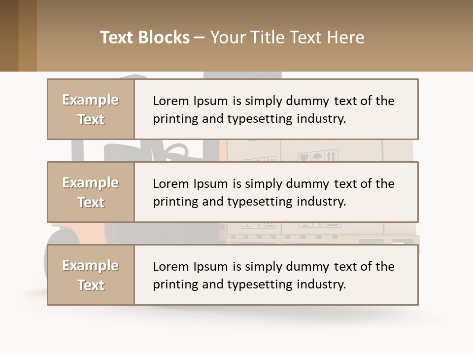 A Forklift With Boxes On The Back Of It PowerPoint Template