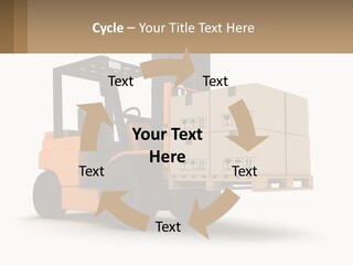 A Forklift With Boxes On The Back Of It PowerPoint Template