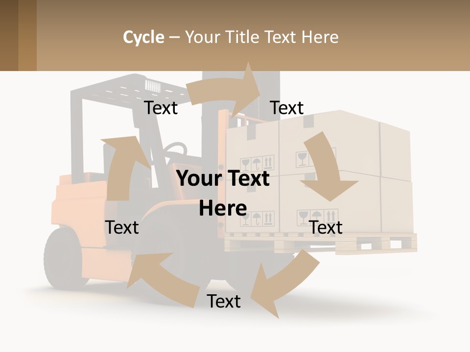 A Forklift With Boxes On The Back Of It PowerPoint Template