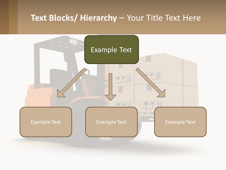 A Forklift With Boxes On The Back Of It PowerPoint Template