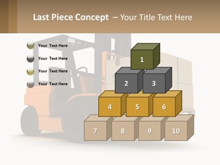 A Forklift With Boxes On The Back Of It PowerPoint Template