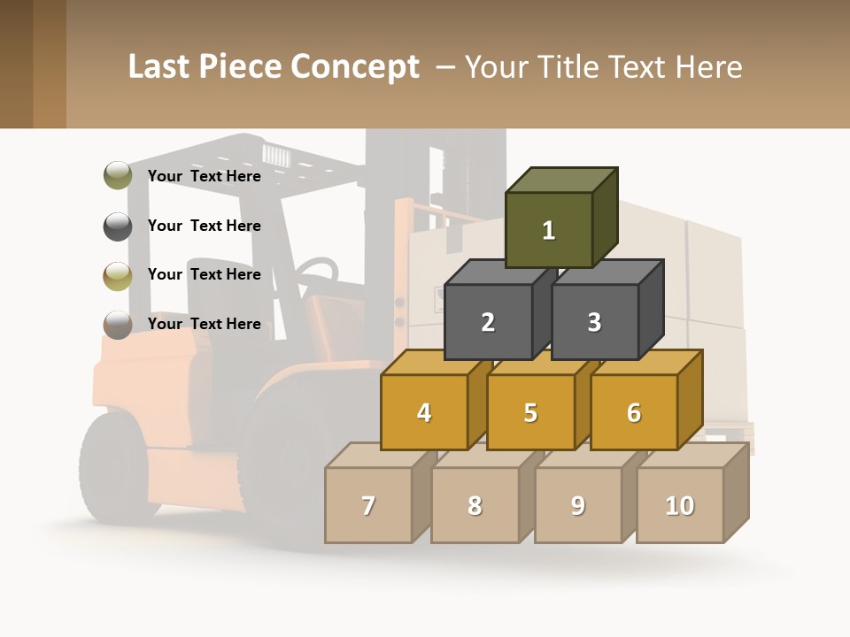 A Forklift With Boxes On The Back Of It PowerPoint Template
