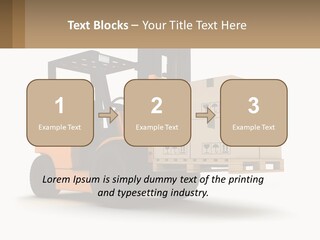 A Forklift With Boxes On The Back Of It PowerPoint Template