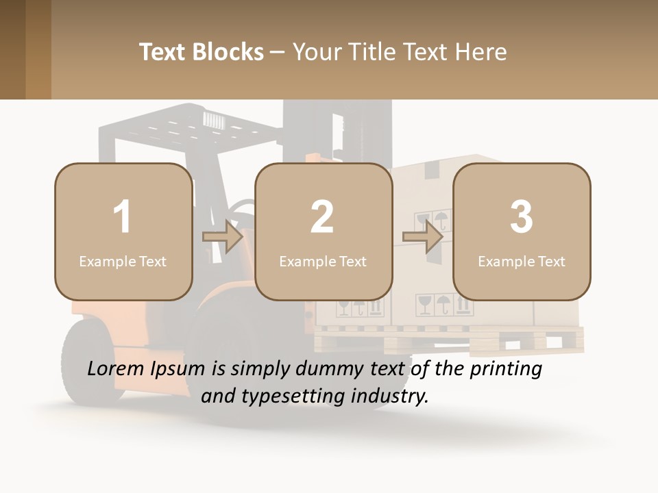 A Forklift With Boxes On The Back Of It PowerPoint Template