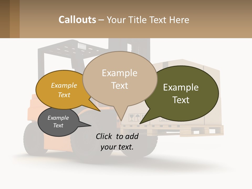 A Forklift With Boxes On The Back Of It PowerPoint Template