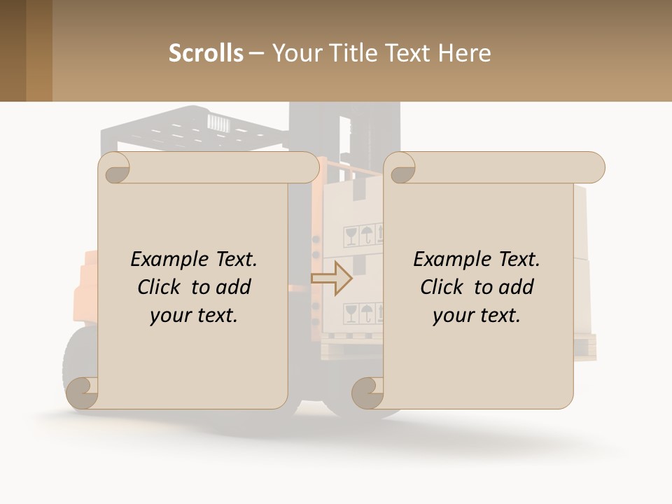 A Forklift With Boxes On The Back Of It PowerPoint Template