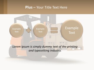 A Forklift With Boxes On The Back Of It PowerPoint Template