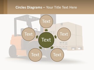 A Forklift With Boxes On The Back Of It PowerPoint Template
