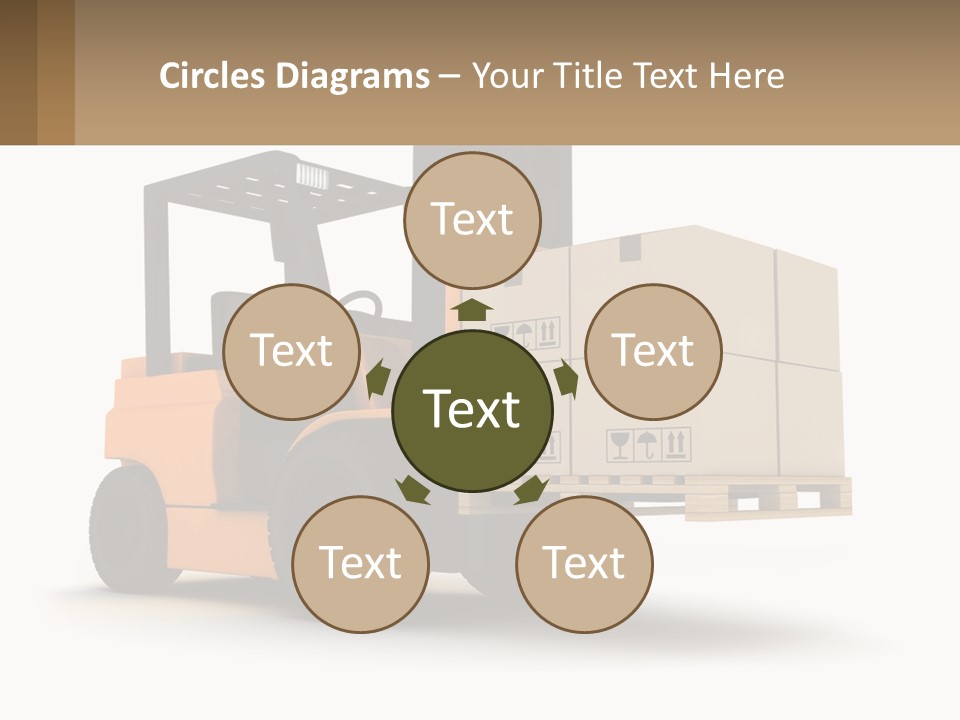 A Forklift With Boxes On The Back Of It PowerPoint Template