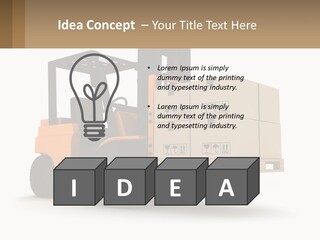 A Forklift With Boxes On The Back Of It PowerPoint Template