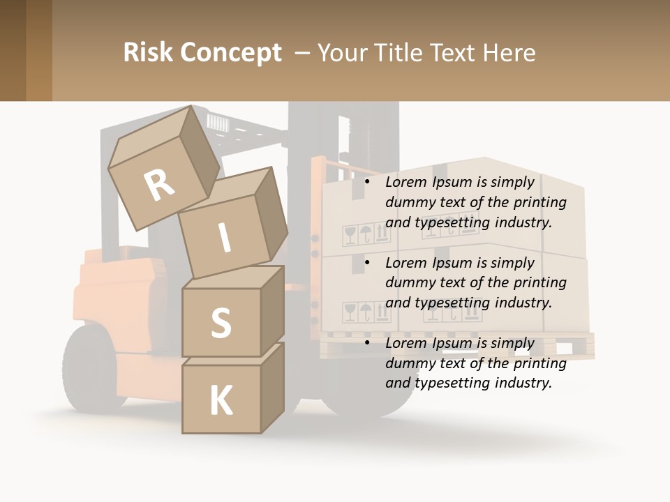 A Forklift With Boxes On The Back Of It PowerPoint Template