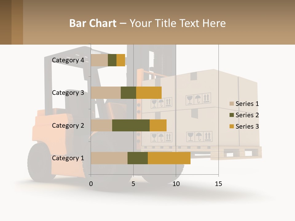 A Forklift With Boxes On The Back Of It PowerPoint Template