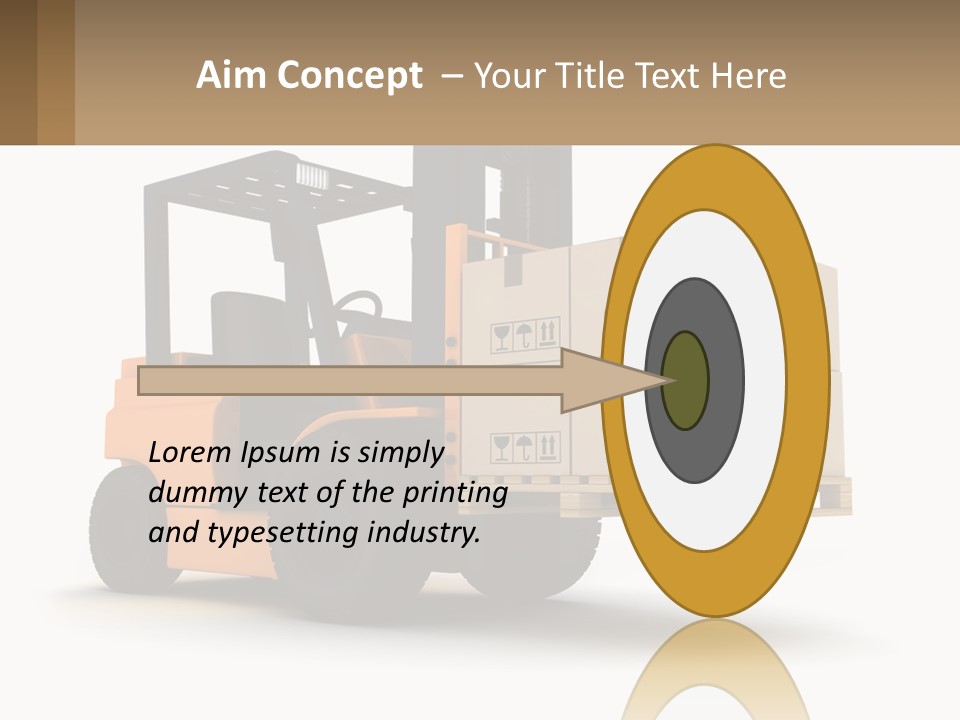 A Forklift With Boxes On The Back Of It PowerPoint Template