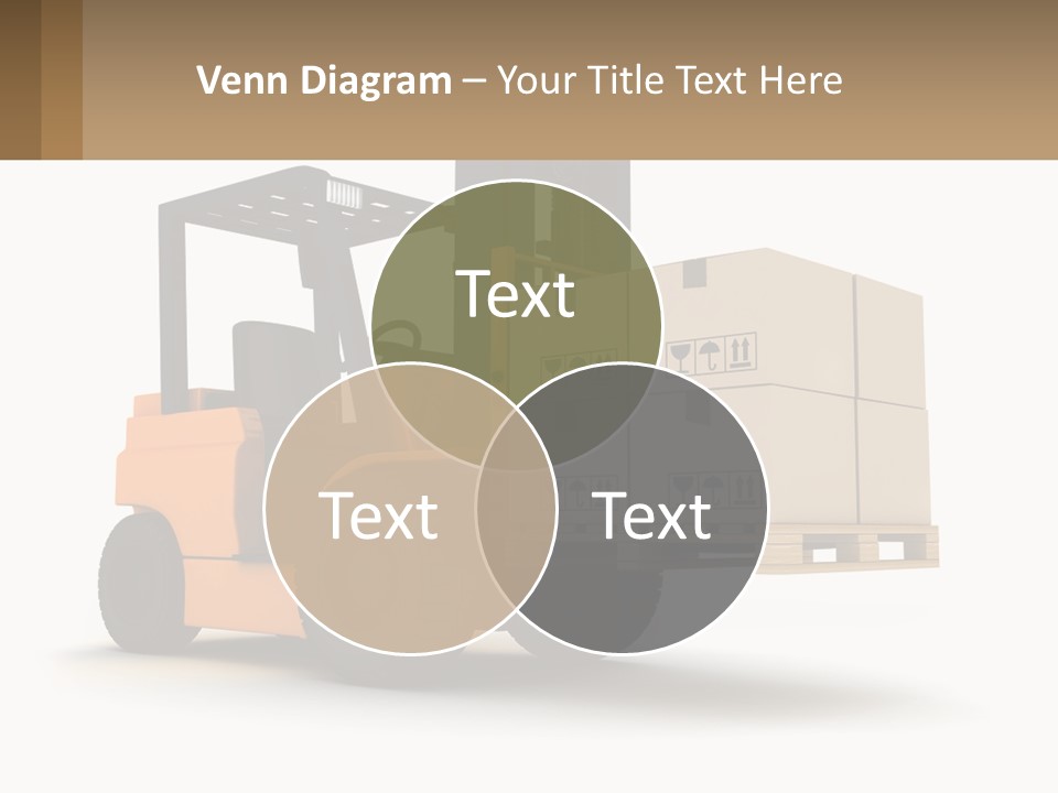 A Forklift With Boxes On The Back Of It PowerPoint Template