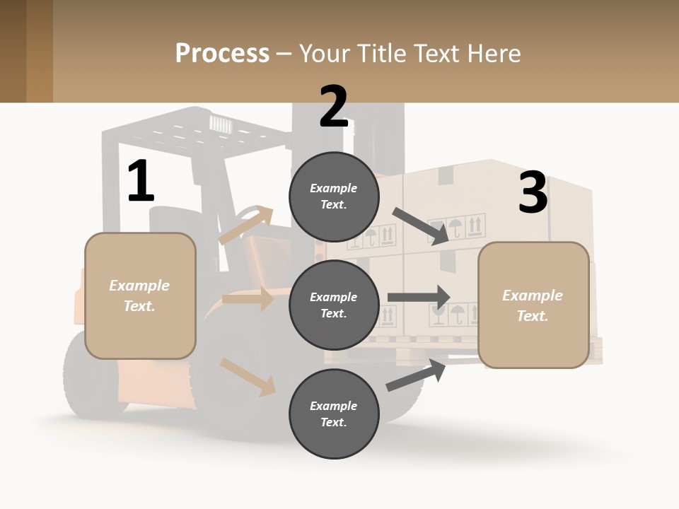 A Forklift With Boxes On The Back Of It PowerPoint Template