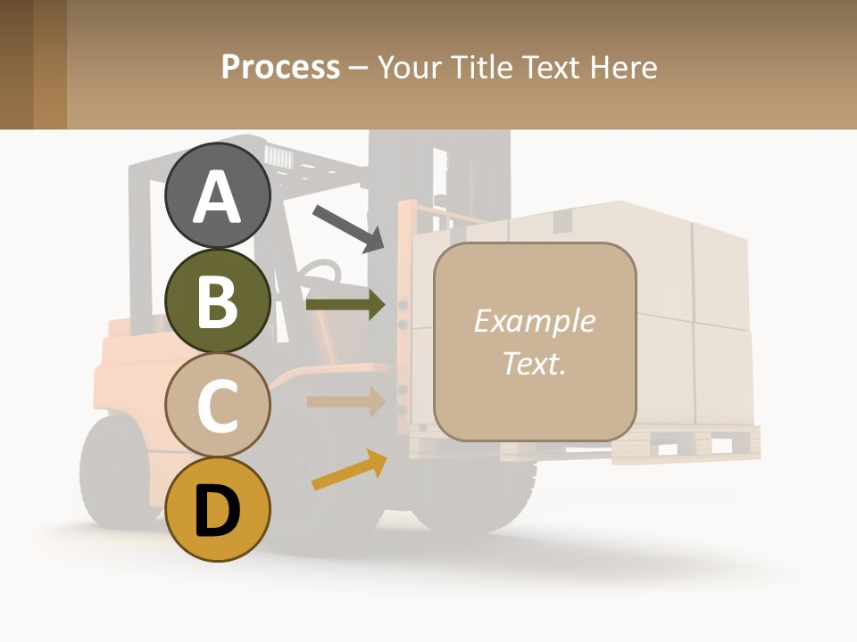 A Forklift With Boxes On The Back Of It PowerPoint Template
