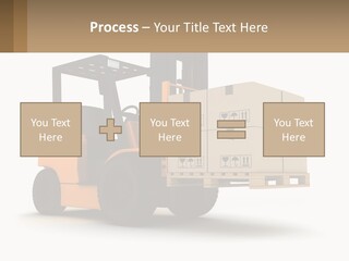 A Forklift With Boxes On The Back Of It PowerPoint Template