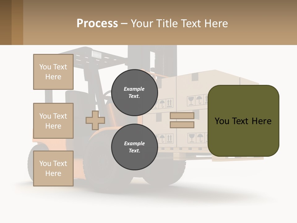 A Forklift With Boxes On The Back Of It PowerPoint Template