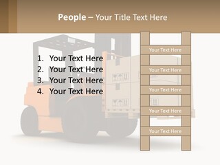 A Forklift With Boxes On The Back Of It PowerPoint Template