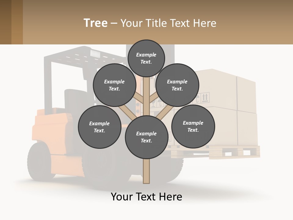A Forklift With Boxes On The Back Of It PowerPoint Template