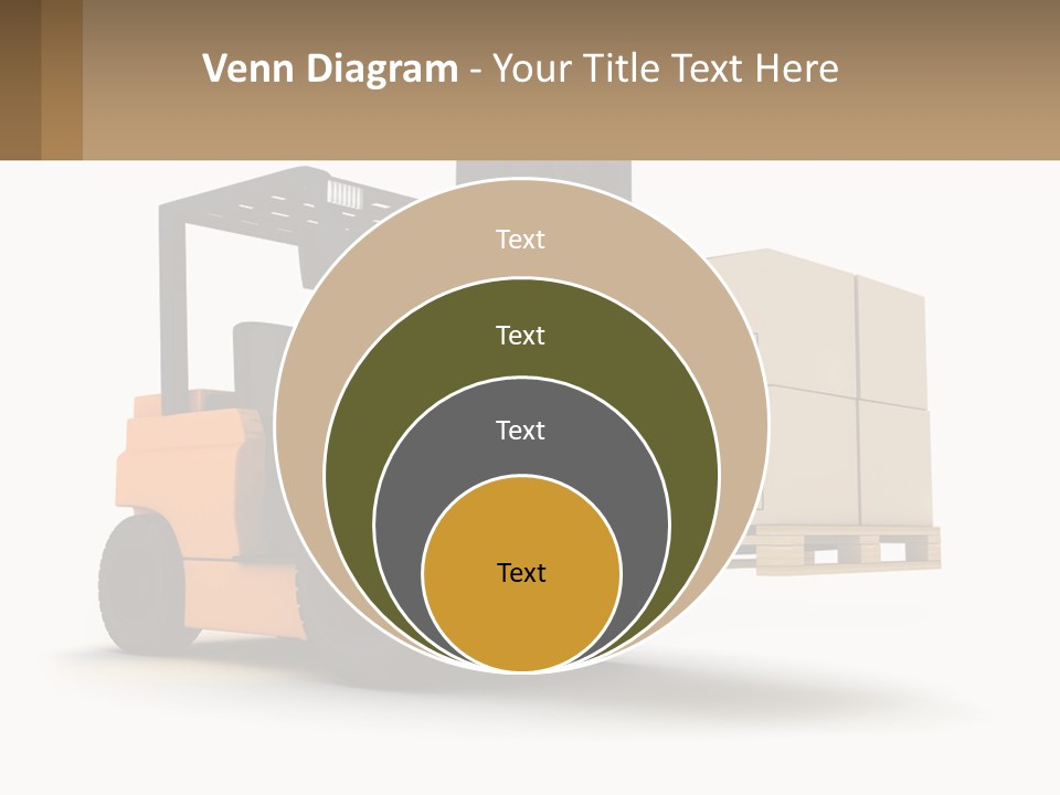 A Forklift With Boxes On The Back Of It PowerPoint Template