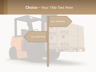 A Forklift With Boxes On The Back Of It PowerPoint Template