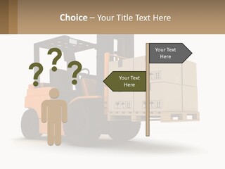 A Forklift With Boxes On The Back Of It PowerPoint Template