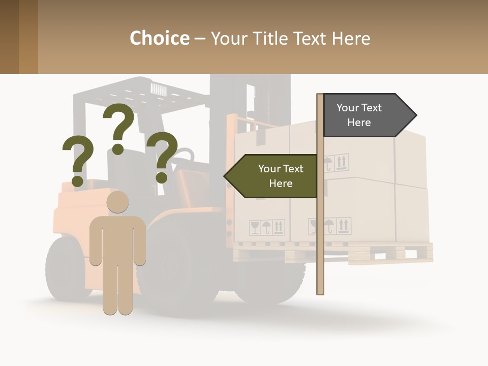 A Forklift With Boxes On The Back Of It PowerPoint Template