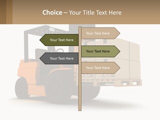 A Forklift With Boxes On The Back Of It PowerPoint Template