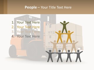 A Forklift With Boxes On The Back Of It PowerPoint Template