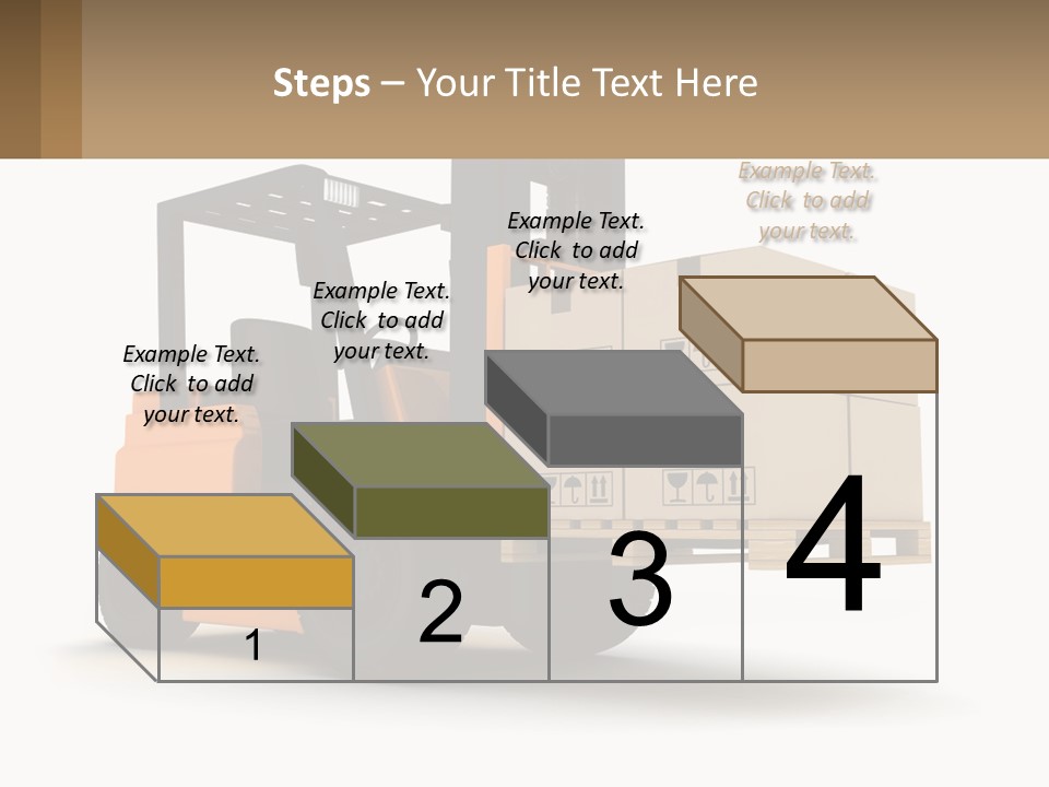 A Forklift With Boxes On The Back Of It PowerPoint Template