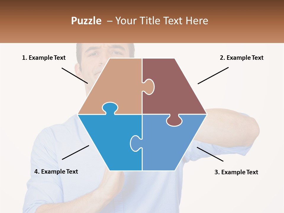 A Man Is Holding His Hand Out To The Side PowerPoint Template