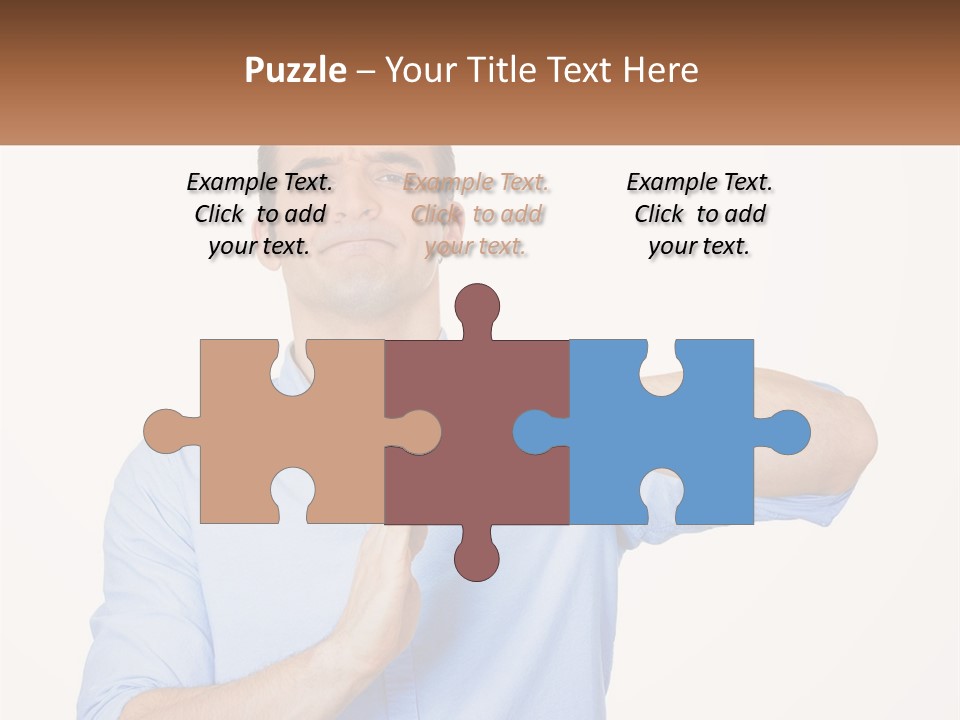 A Man Is Holding His Hand Out To The Side PowerPoint Template