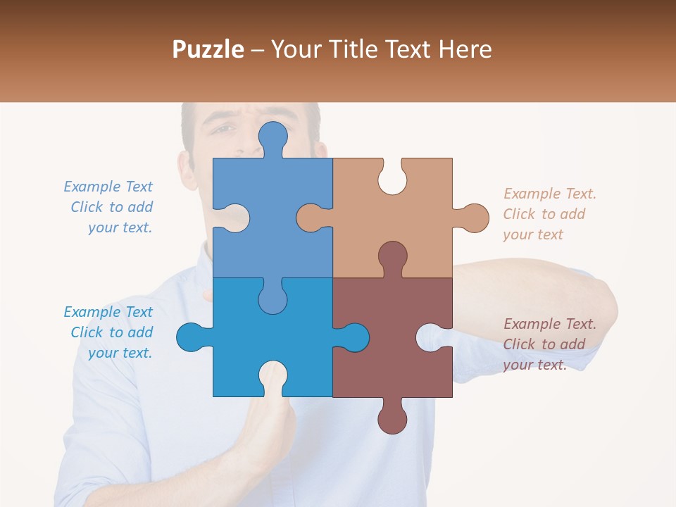 A Man Is Holding His Hand Out To The Side PowerPoint Template