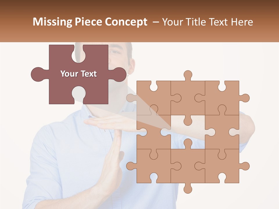 A Man Is Holding His Hand Out To The Side PowerPoint Template