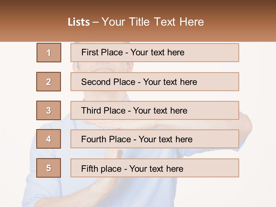 A Man Is Holding His Hand Out To The Side PowerPoint Template
