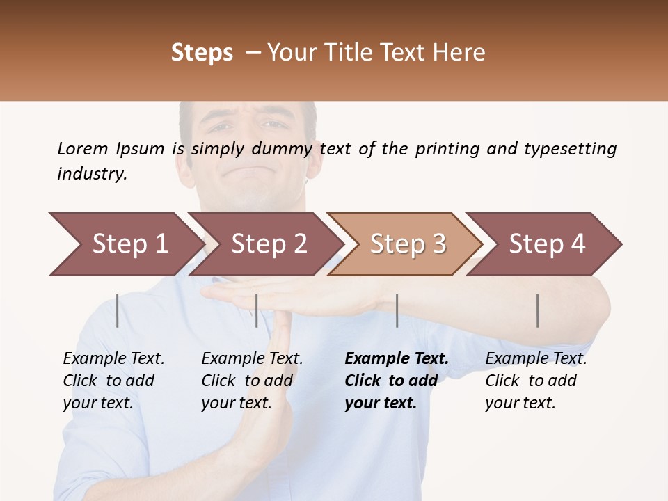 A Man Is Holding His Hand Out To The Side PowerPoint Template
