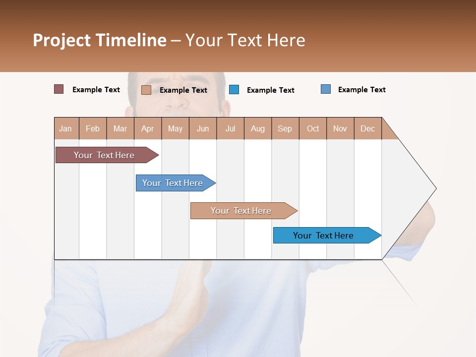 A Man Is Holding His Hand Out To The Side PowerPoint Template