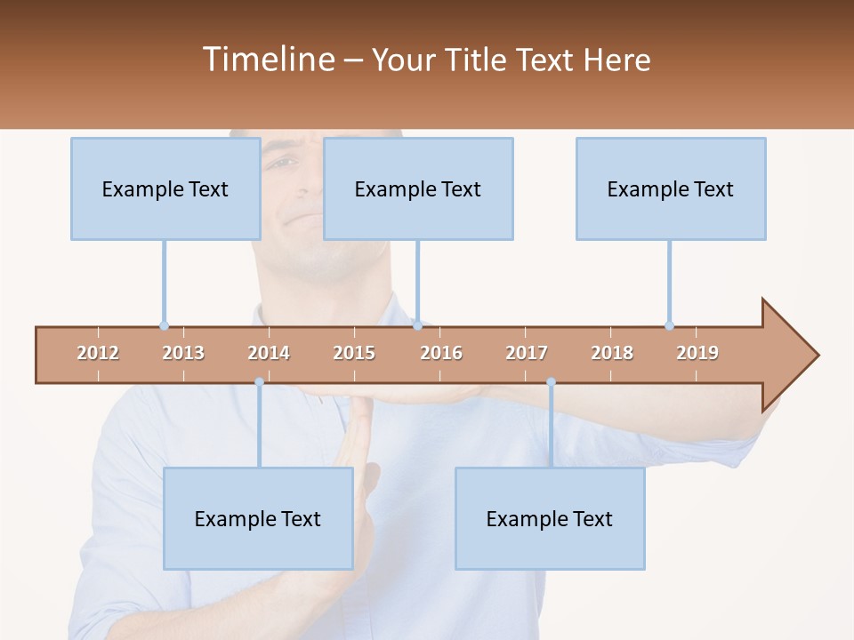 A Man Is Holding His Hand Out To The Side PowerPoint Template
